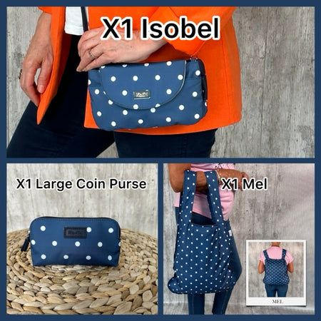 Mia Tui Handbags Isobel Navy Spot Bundle - Last Clicks