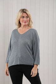 Shimmer Herringbone Knit Top