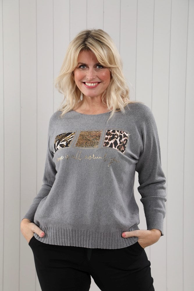 Multi Animal Print Jumper