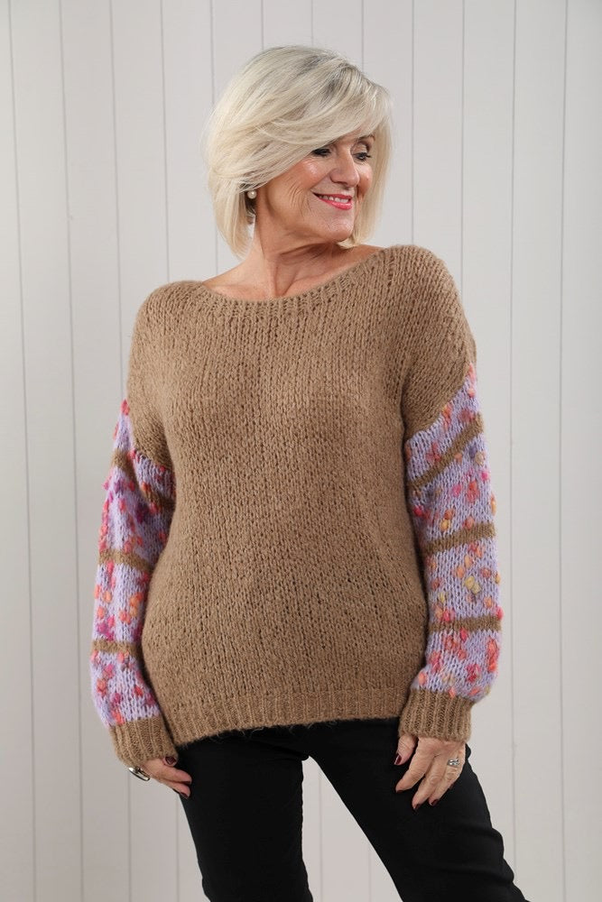 Pom Pom Sleeve Jumper