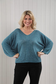 Shimmer Herringbone Knit Top