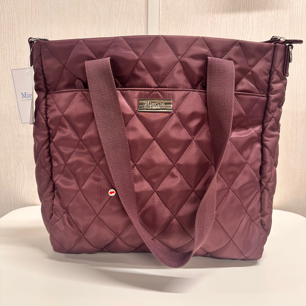 Dolly Quilted Laptop Bag LITE Aubergine - Factory Seconds