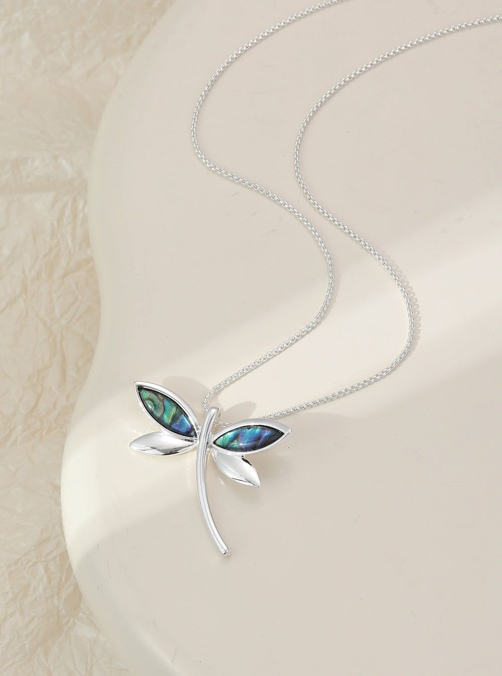 Abalone Dragonfly Necklace