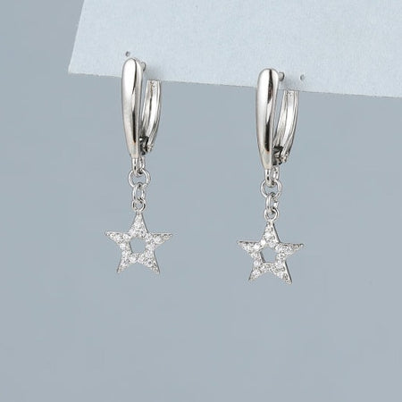 Diamante Star Drop Earrings