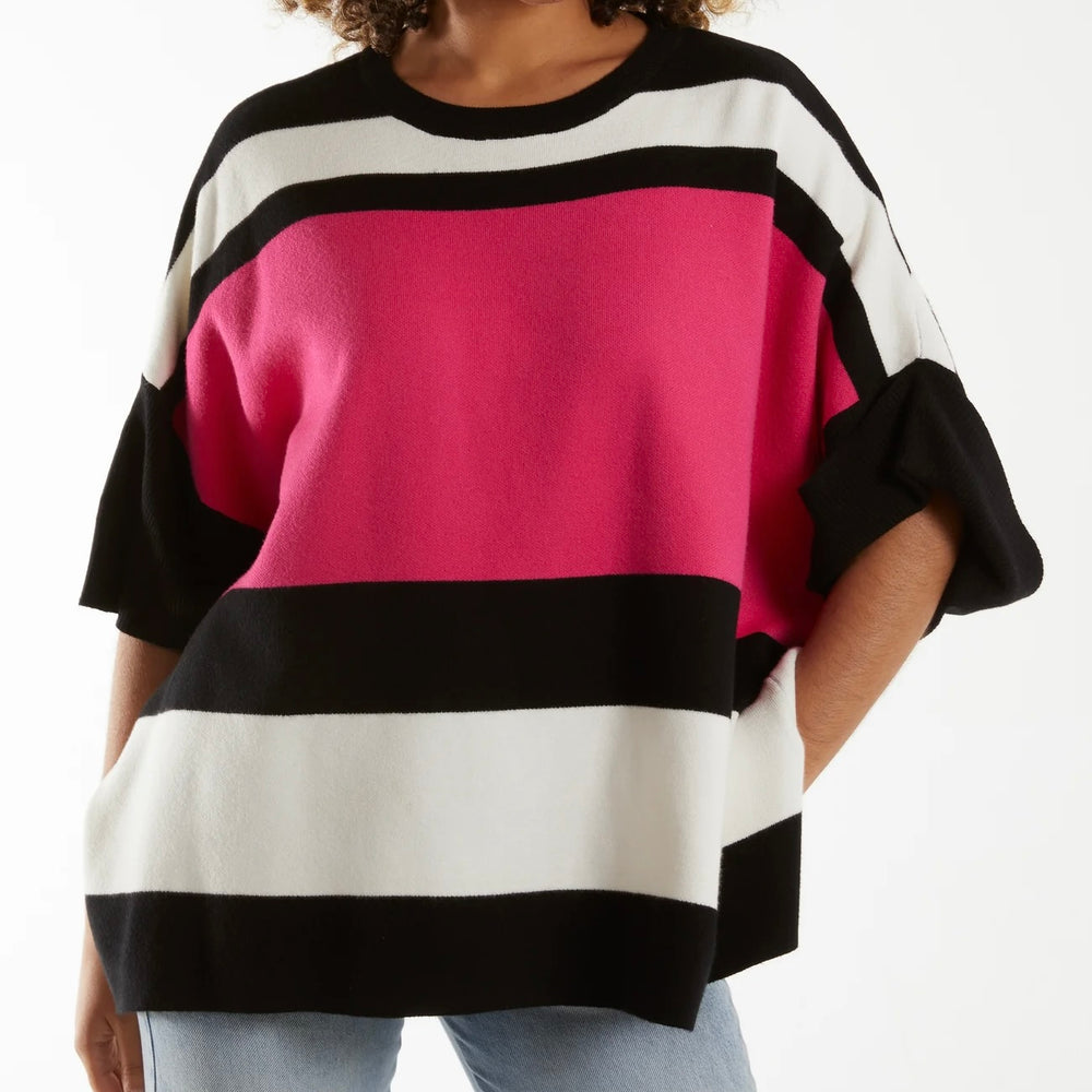 Mia Tui Bold Stripe Oversized Knit Top 🎨