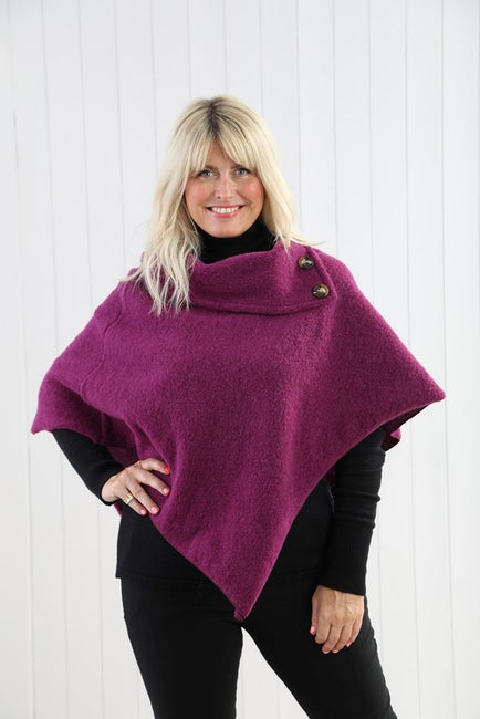 Mia Tui Button Neck Poncho