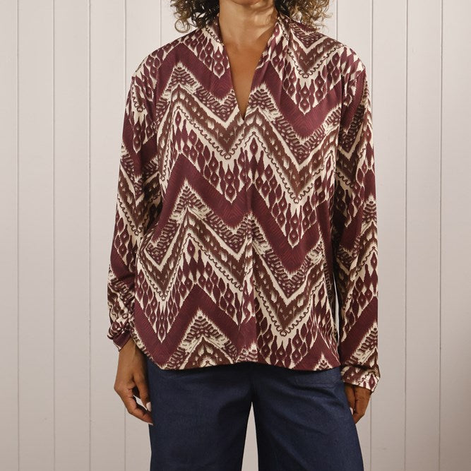 Mia Tui Chevron Print Blouse