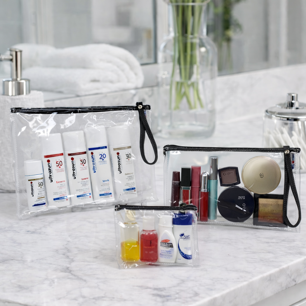 Mia Tui Cosmetic bag / Makeup Bag Set of 3 PVC Bags