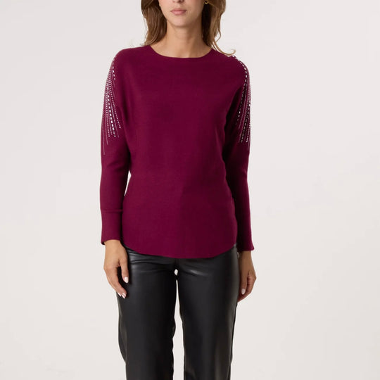 Mia Tui Embellished Sleeve Knit Jumper ✨