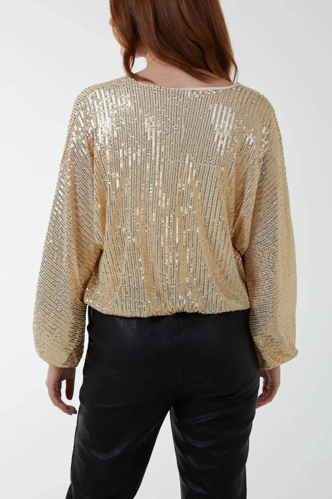 Mia Tui ✨ Gold Sequin Batwing Blouse✨
