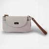 Isobel - Outlet beige crossbody purse with wrist strap and multiple pockets, RFID protection, versatile design for daily use