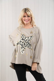 Mia Tui Jersey Oversized Leopard Top