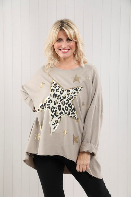 Mia Tui Jersey Oversized Leopard Top