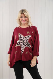 Mia Tui Jersey Oversized Leopard Top