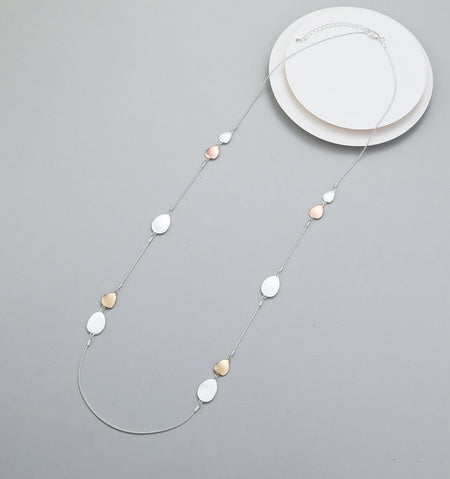 Mia Tui Jewellery 3 Tone Brushed Pebble Necklace