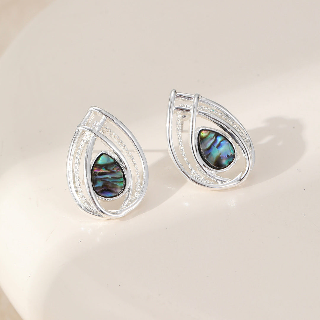 Mia Tui Jewellery Abalone Teardrop Stud Earrings