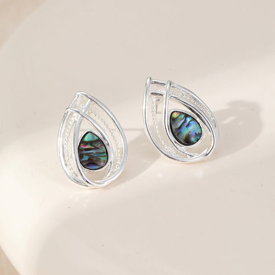 Mia Tui Jewellery Abalone Teardrop Stud Earrings
