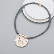 Mia Tui Jewellery Battered Circle Cord Necklace