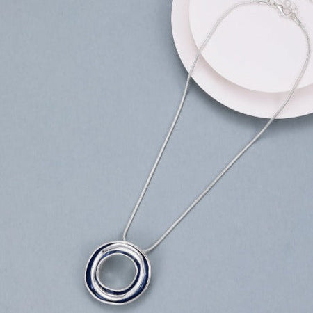 Mia Tui Jewellery Blue and Silver Circle Necklace