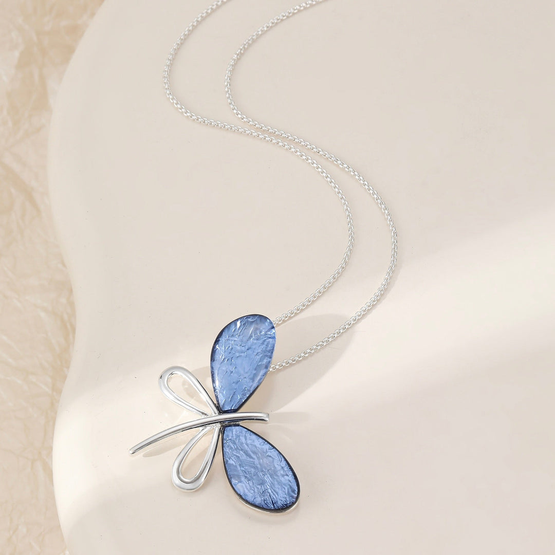 Mia Tui Jewellery Blue Butterfly Pendant Necklace