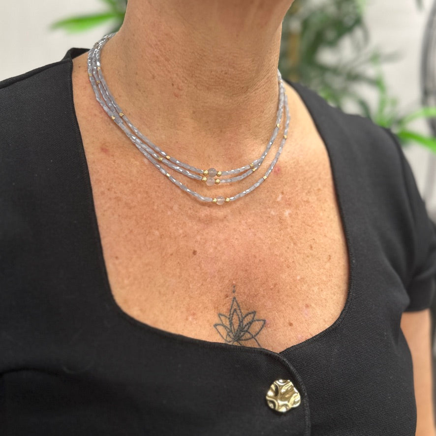 Mia Tui Jewellery Blue Crystal Beaded Necklace 💙✨