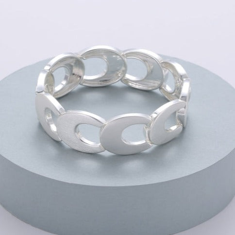 Mia Tui Jewellery Brushed Silver Ovals Bracelet