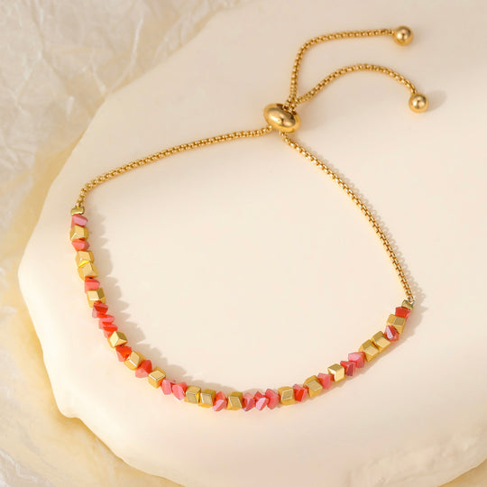 Mia Tui Jewellery Coral Bead Adjustable Bracelet