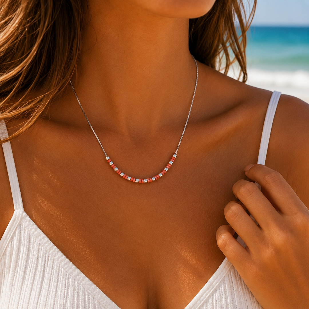 Mia Tui Jewellery Coral Bead Necklace