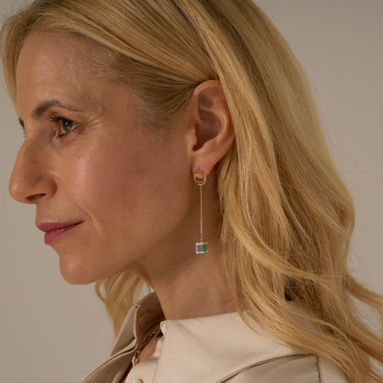 Mia Tui Jewellery Crystal Cube Drop Earrings