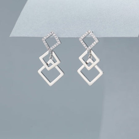 Mia Tui Jewellery Diamante Multi Squares Earrings