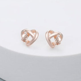 Mia Tui Jewellery Diamante Twisted Heart Earrings