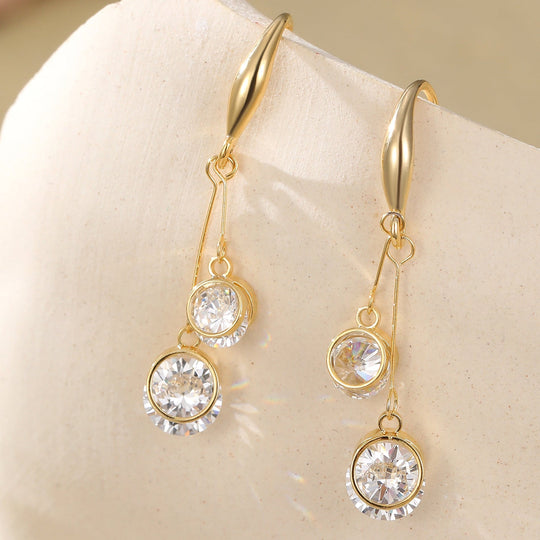 Mia Tui Jewellery Double Crystal Drop Earrings ✨💫