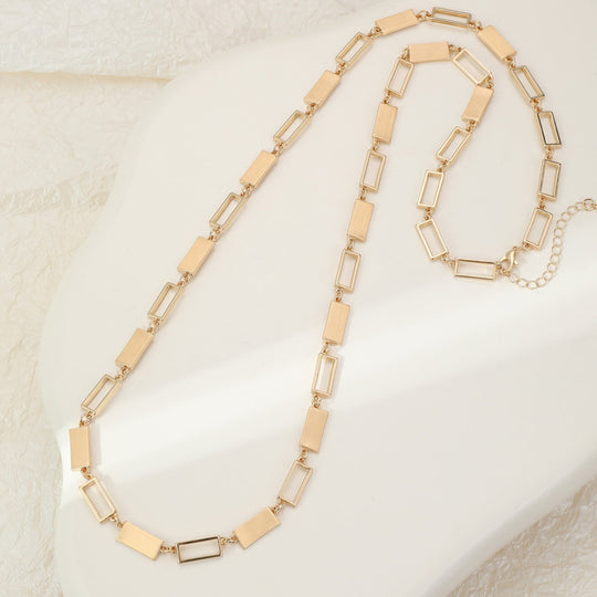 Mia Tui Jewellery Geometric Rectangle Link Necklace ✨