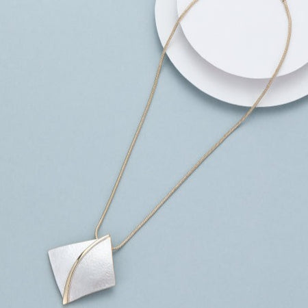 Mia Tui Jewellery Gold Abstract Square Necklace