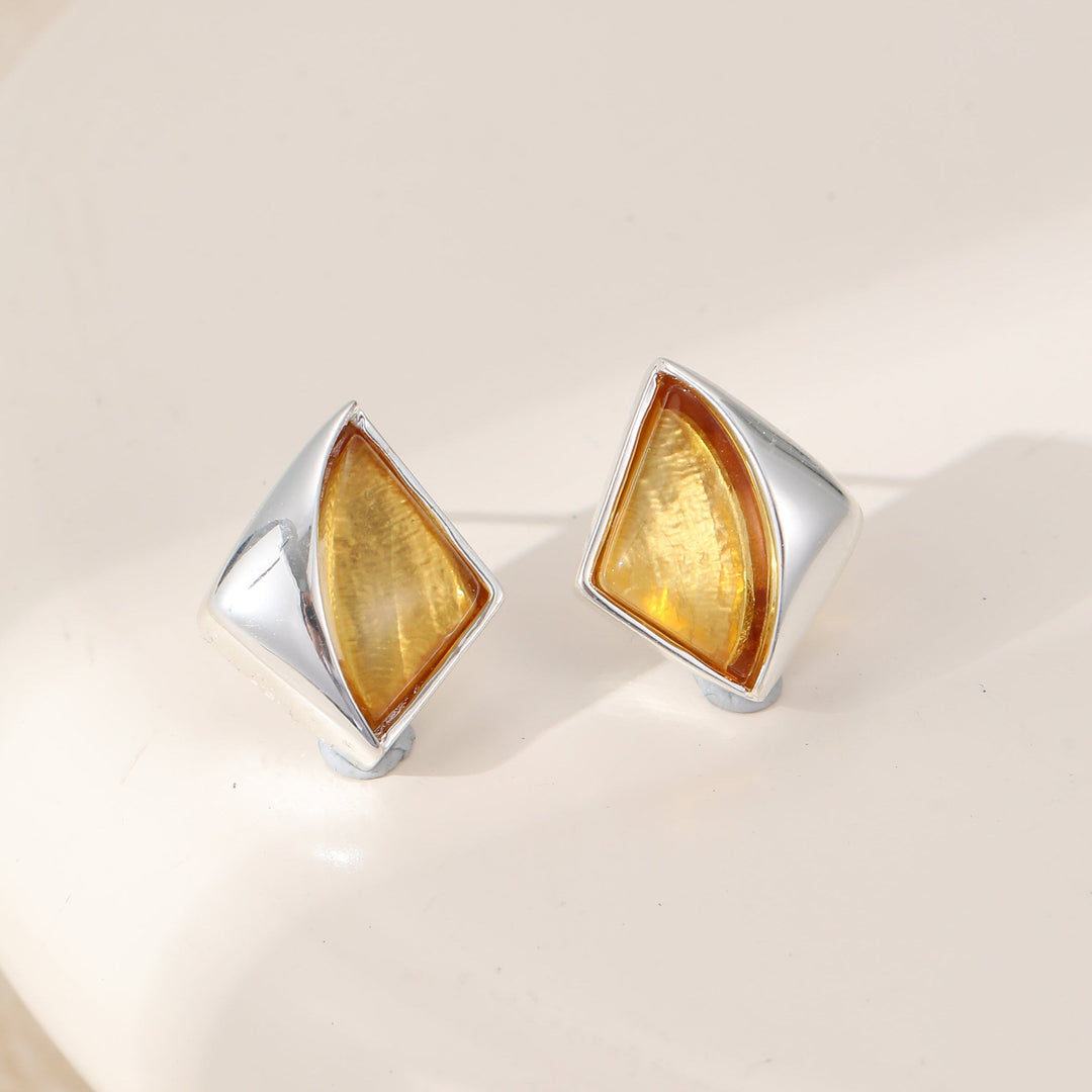Mia Tui Jewellery Golden Diamond-Shaped Stud Earrings ✨💛