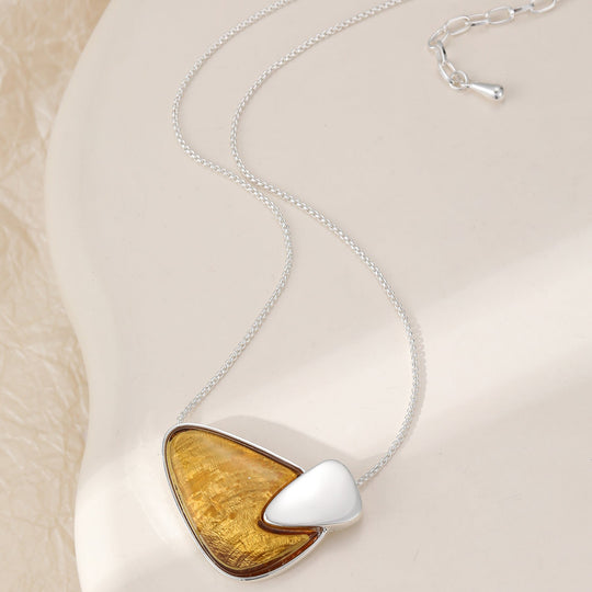 Mia Tui Jewellery Golden Stone & Silver Pendant Necklace ✨💛