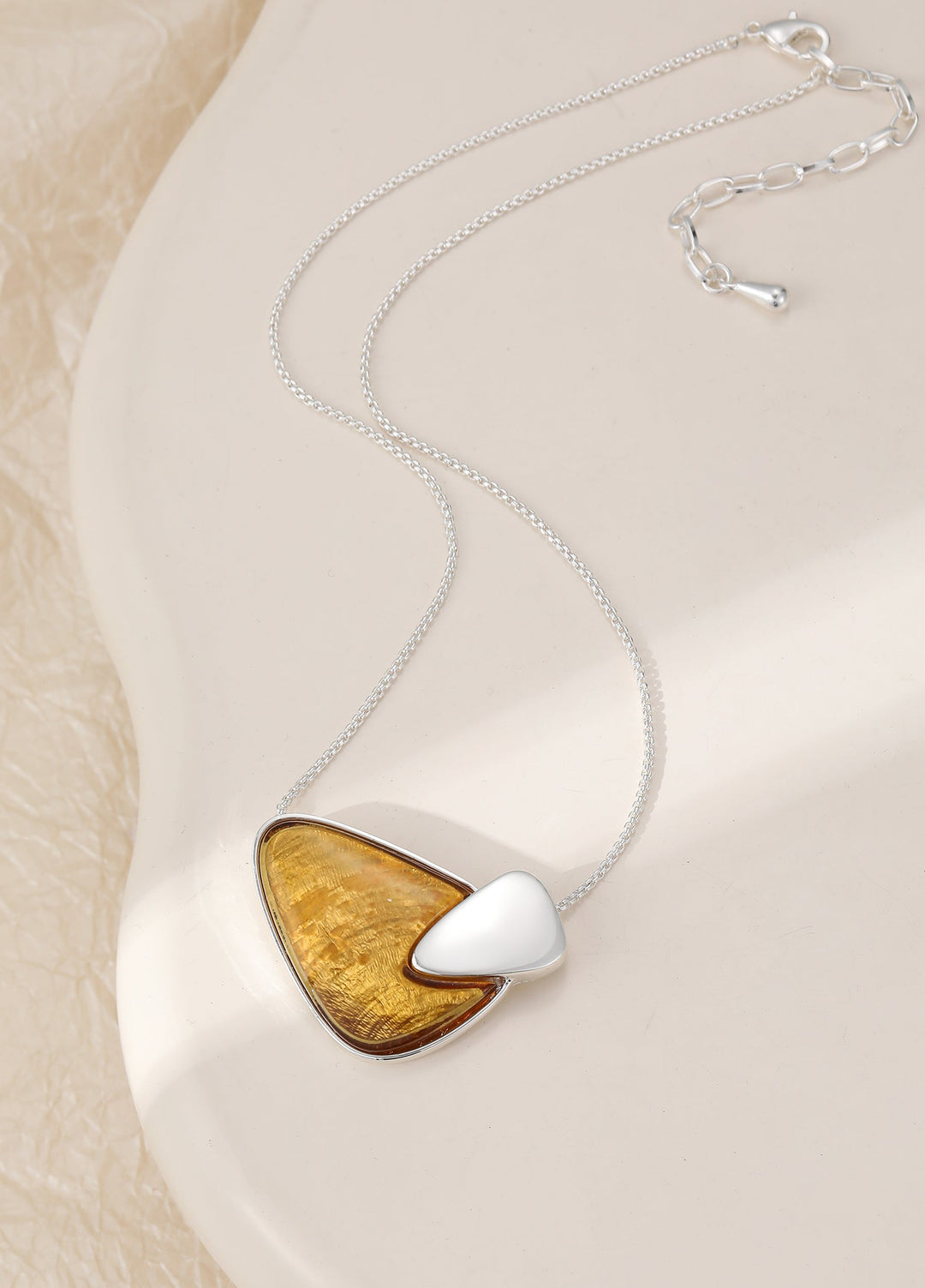 Mia Tui Jewellery Golden Stone & Silver Pendant Necklace ✨💛