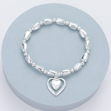 Mia Tui Jewellery Heart in Heart Bracelet - Silver