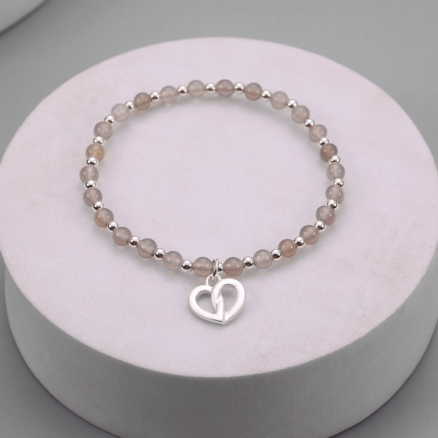 Mia Tui Jewellery Interlocking Heart Gemstone Bracelet