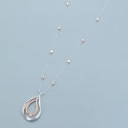 Mia Tui Jewellery Long Double Tear Drop Necklace