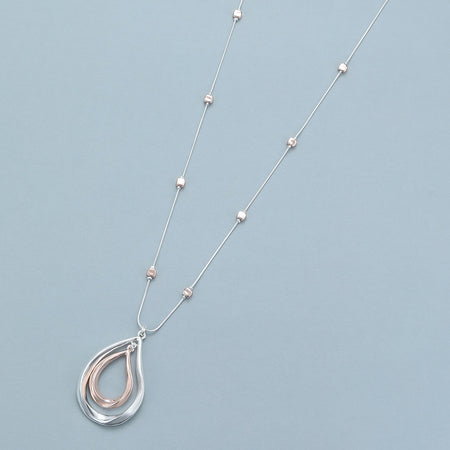 Mia Tui Jewellery Long Double Tear Drop Necklace