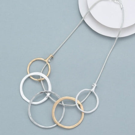 Mia Tui Jewellery Multi Circle Necklace - Silver/Gold