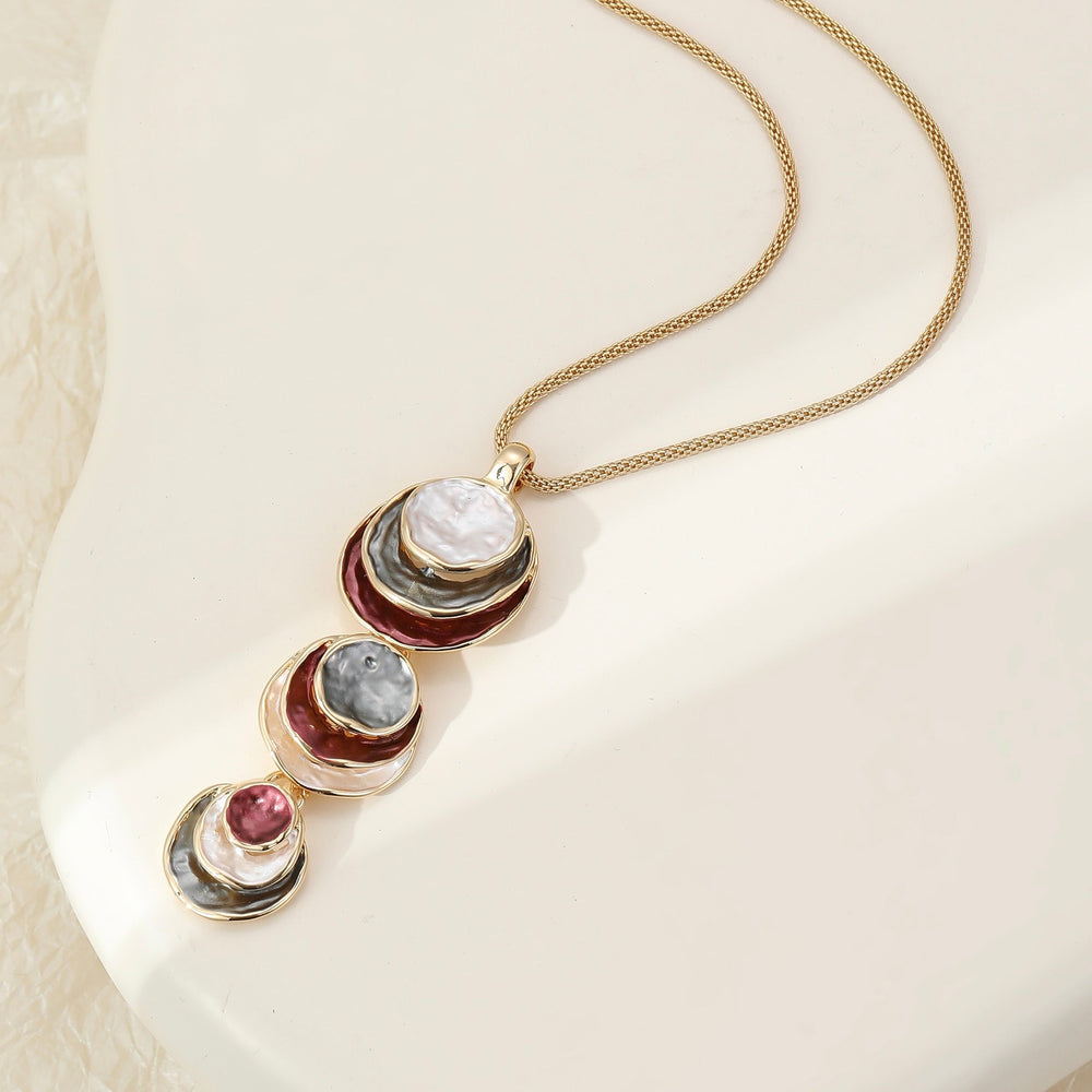 Mia Tui Jewellery Multi-Layer Enamel Pendant Necklace 🌙✨