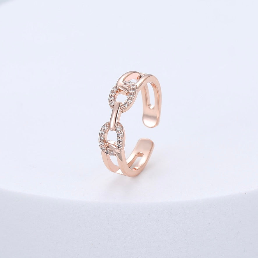 Mia Tui Jewellery Pavé Link Open Ring