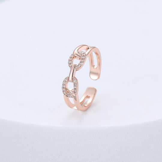 Mia Tui Jewellery Pavé Link Open Ring