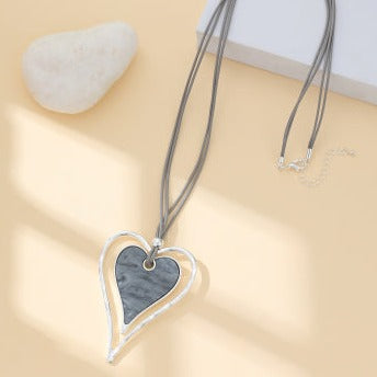 Mia Tui Jewellery Rope Double Heart Necklace