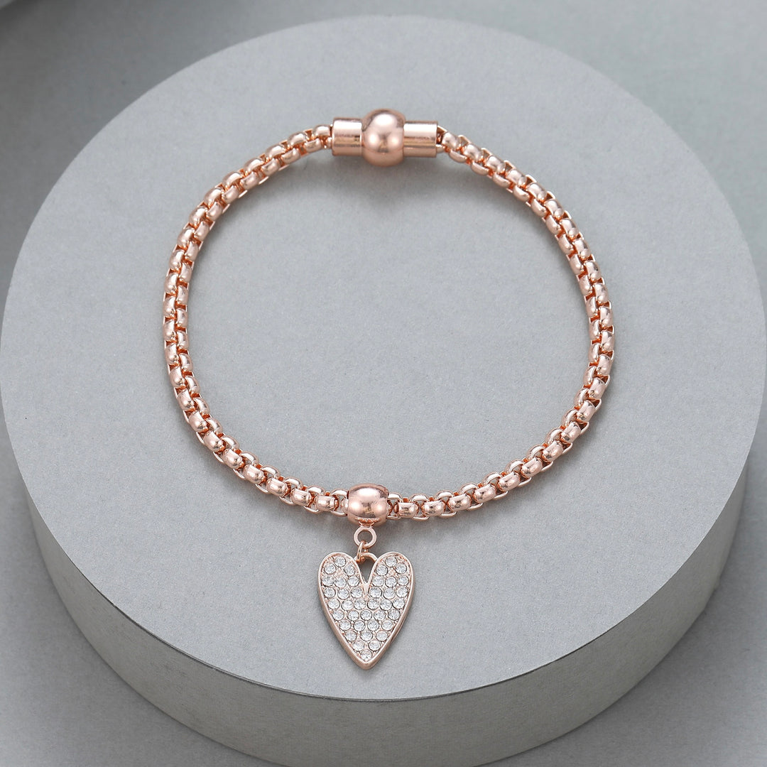 Mia Tui Jewellery Rose Gold Heart Charm Bracelet