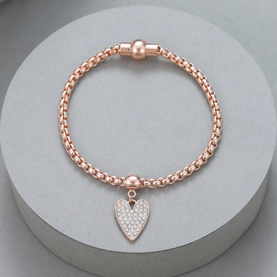 Mia Tui Jewellery Rose Gold Heart Charm Bracelet