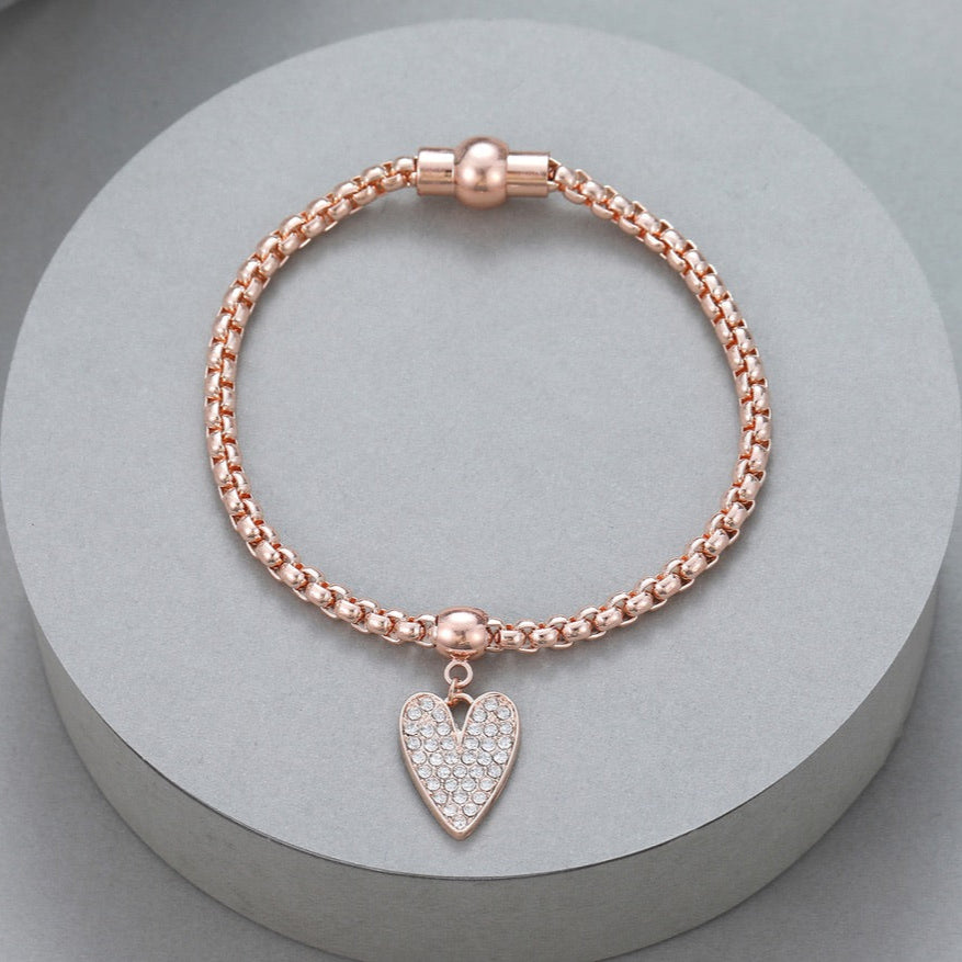 Mia Tui Jewellery Rose Gold Sparkle Charm Bracelet ✨
