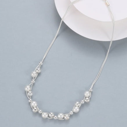 Mia Tui Jewellery Silver Balls Rope Style Necklace
